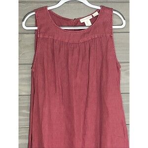 Cynthia Rowley 100% Linen Shirt Dress Sleeveless Womens L Summer Chic